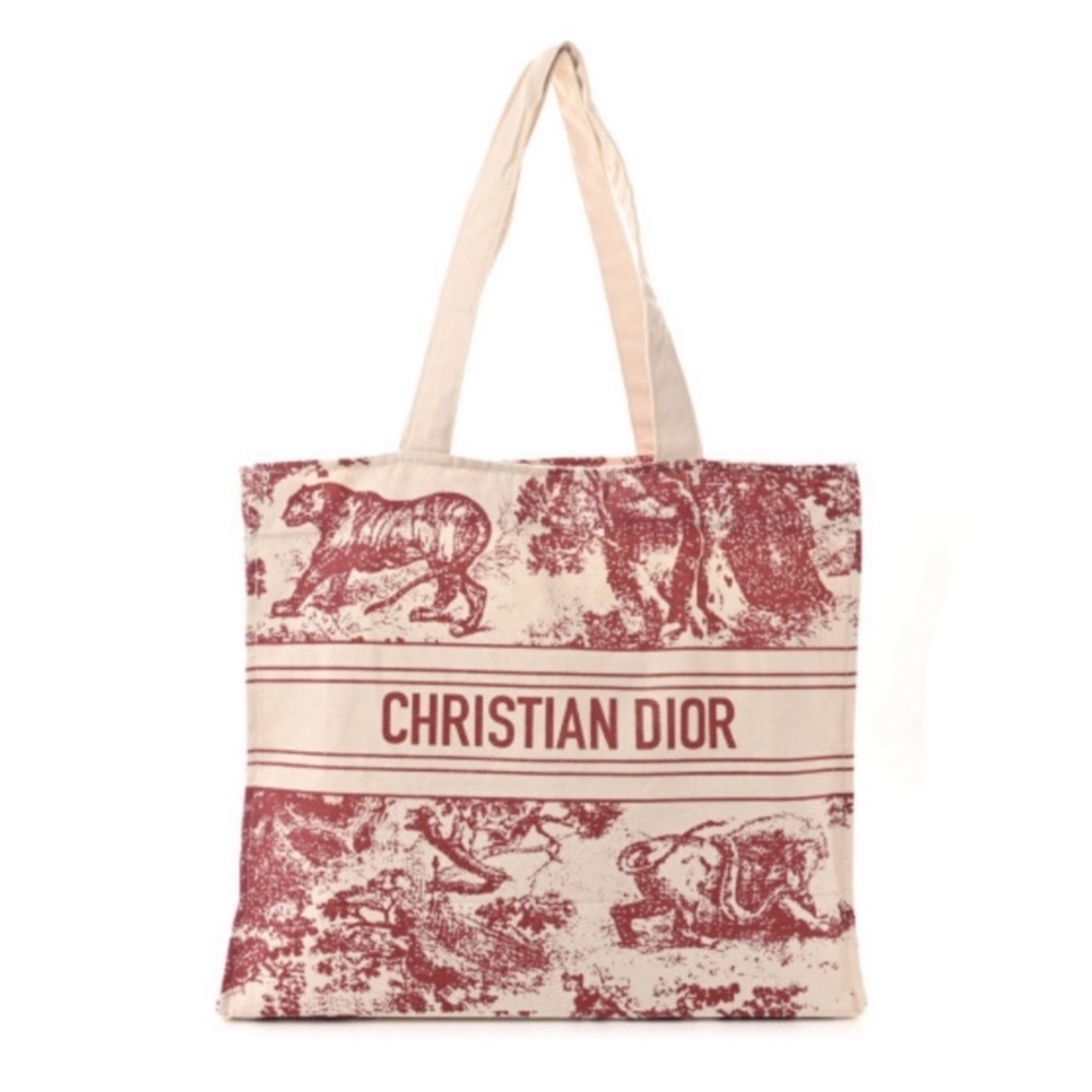 Dior DIORIVIERA Cream and Burgundy Canvas Tote - Picture 2 of 7